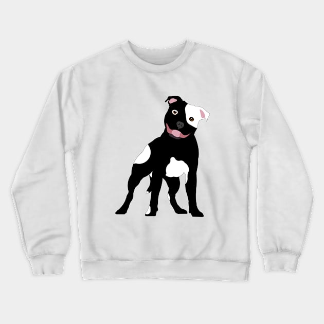 Staffie BW Crewneck Sweatshirt by SiSuSiSu